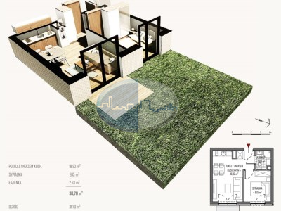 Nieruchomości Zielona Góra - Mieszkanie na sprzedaż o pow. 30,70 m2